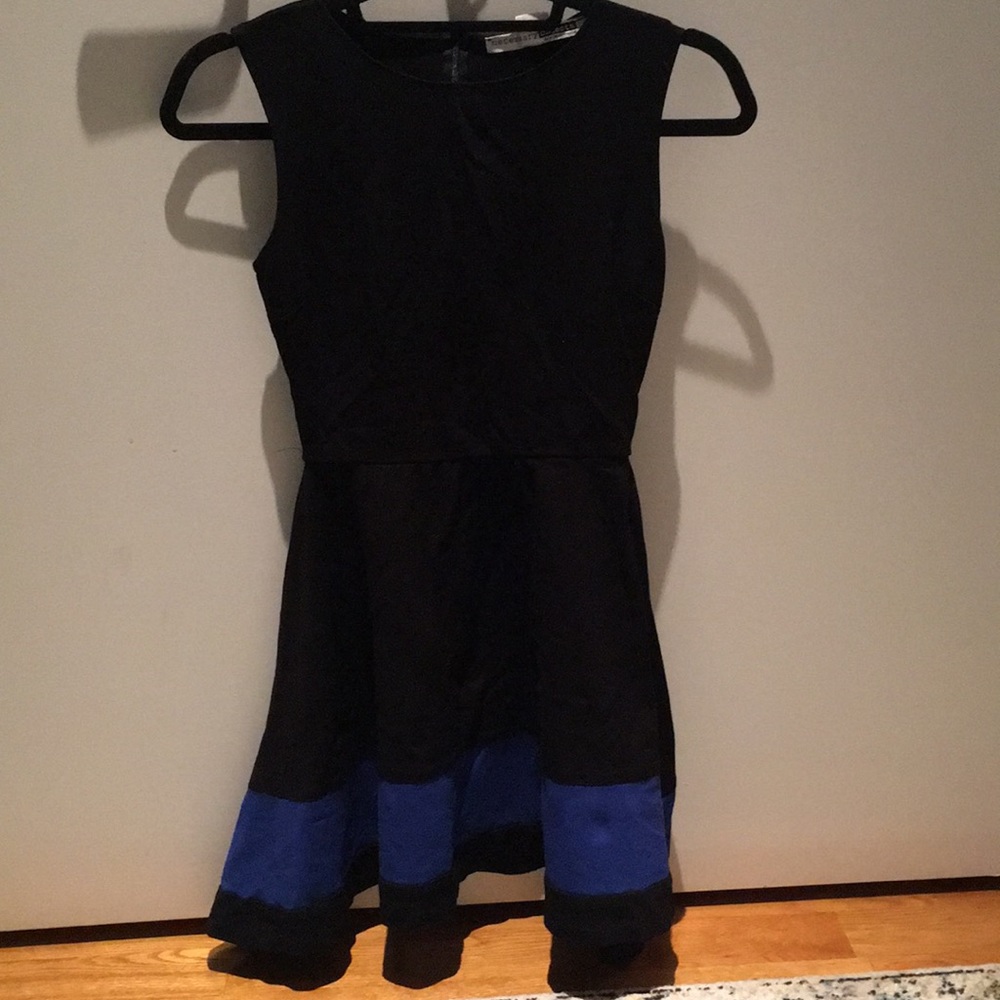 Little Black dress with blue stripe